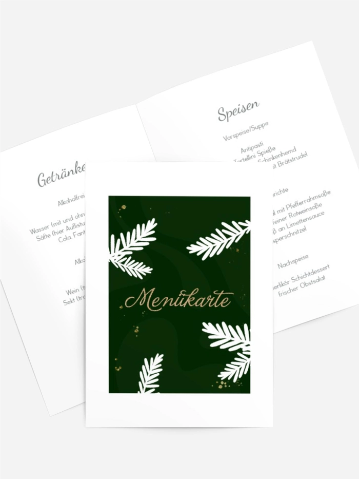 Menükarte Weihnachten Verschneiter Ast Menükarte Weihnachten Verschneiter Ast