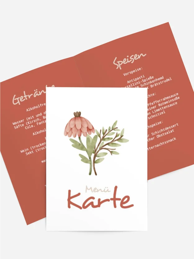 Menükarte Taufe Hase mit Kinderwagen