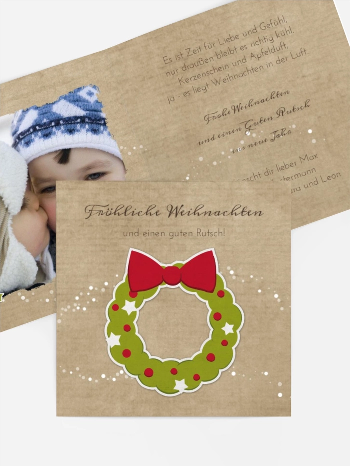 Foto Weihnachtsgrußkarte Weihnachtskranz 2 Foto Weihnachtsgrußkarte Weihnachtskranz 2