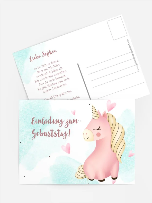 Geburtstagseinladung Einhornliebe