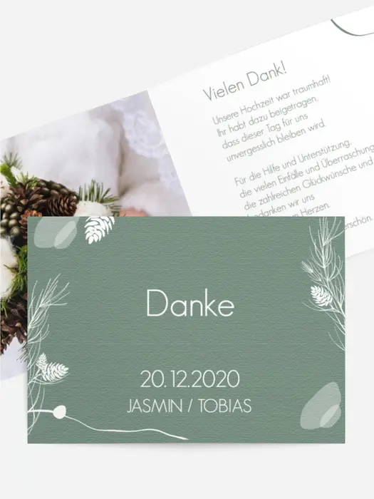 Dankeskarte Hochzeit "Wintertag"