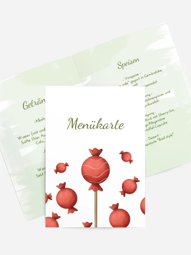 Menükarte Geburtstag  Pinselstriche