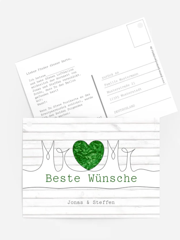 Ballonkarte zur Hochzeit Mr+Mr