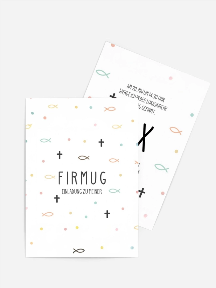 Einladungskarte Firmung Kleiner Fisch