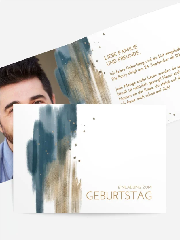 Geburtstagseinladung Großer Aquarellfleck Geburtstagseinladung Großer Aquarellfleck
