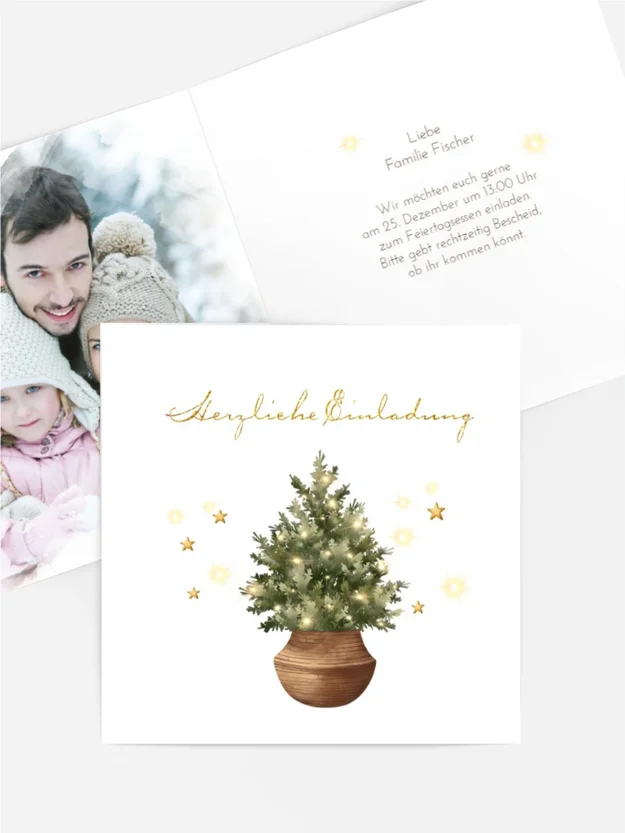 Fotoeinladung Weihnachten Weihnachtsbeleuchtung