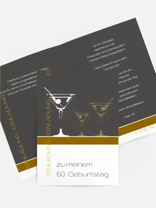 Geburtstagseinladungskarte Martini