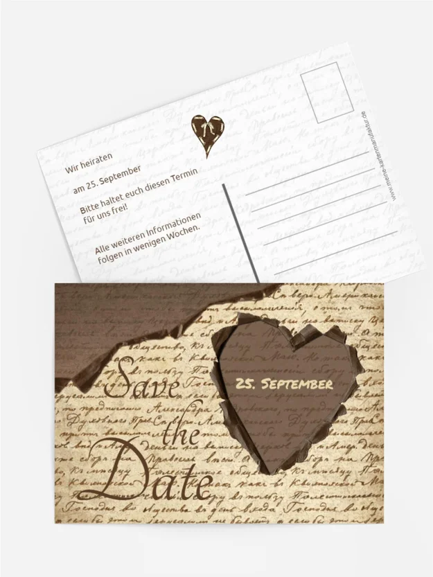 Save the Date Karte Herzensgedicht