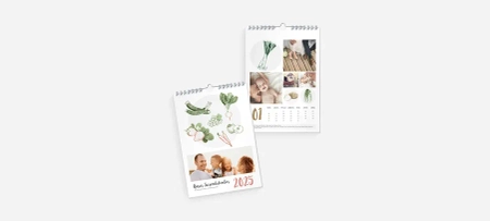 Wandkalender mit hübscher Frau und kleinem Mädchen