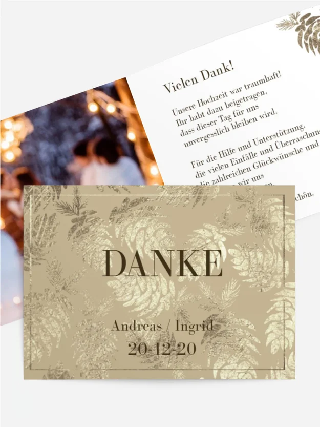 Dankeskarte Hochzeit "Kienzapfen"
