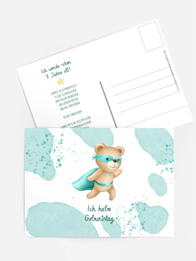 Geburtstagseinladung Super-Bär