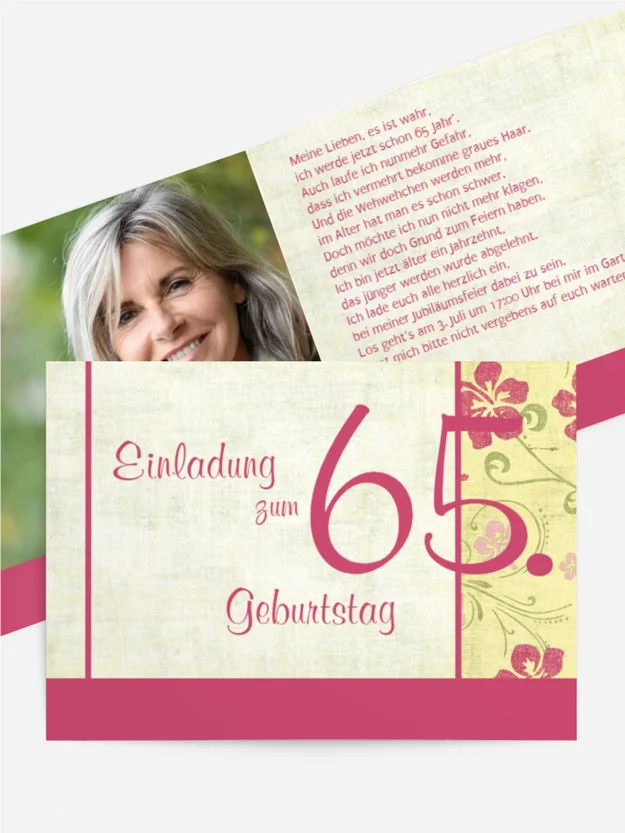 Einladung zum Geburtstag Hibiskus 65 Foto