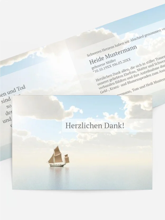 Trauerdanksagung Schiff quer