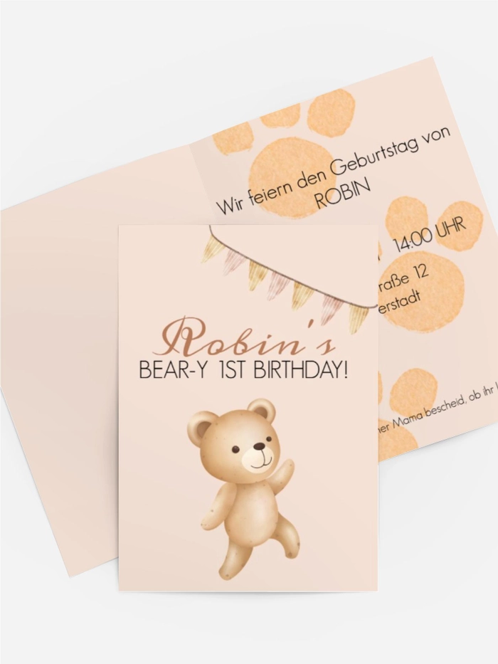 Einladungskarten kleiner Bär Einladungskarten kleiner Bär