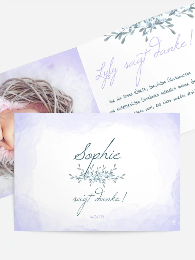 Baby Dankeskarte Neugeborene Prinzessin