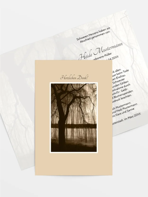 Trauerdanksagung Baum am See 2 hoch