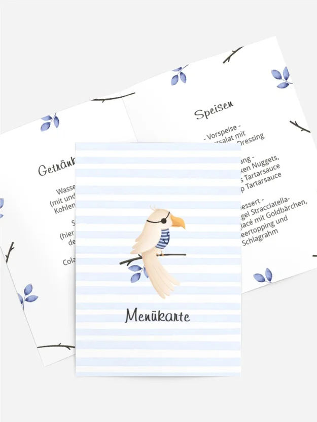 Menükarte Geburtstag Piratenbucht
