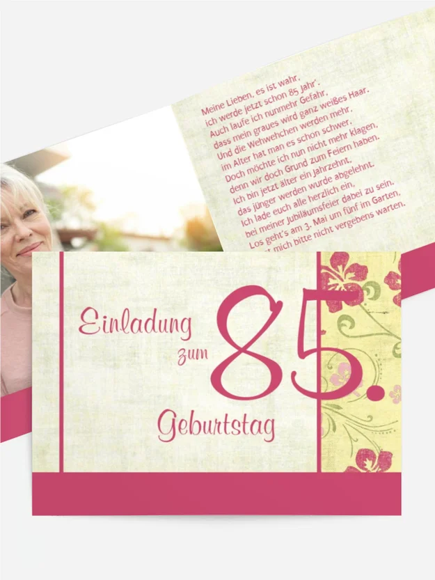 Einladung zum Geburtstag Hibiskus 85 Foto