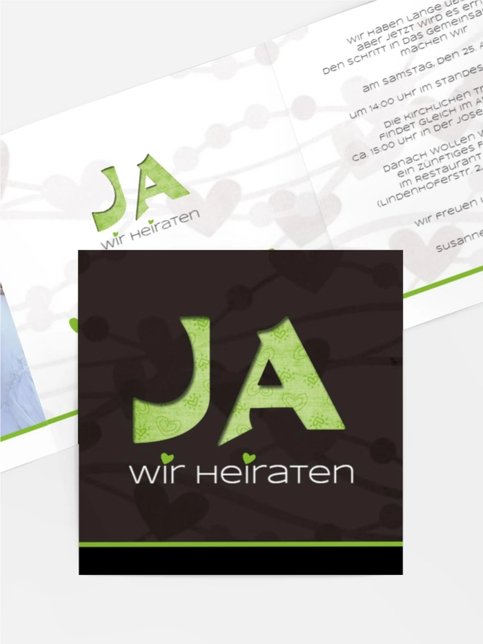 Einladungskarte Hochzeit wilde Herzen Einladungskarte Hochzeit wilde Herzen