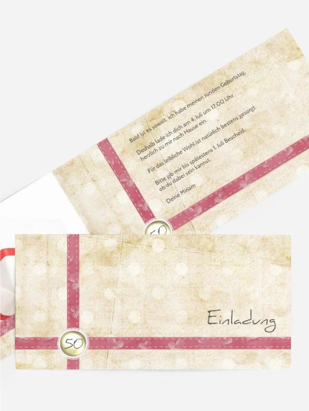 Einladung zum 50. Geburtstag Pünktchen Foto Einladung zum 50. Geburtstag Pünktchen Foto
