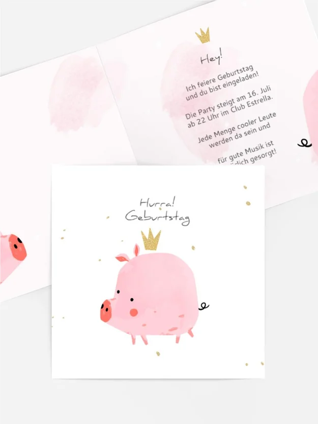 Geburtstagseinladung Lady Ferkelchen