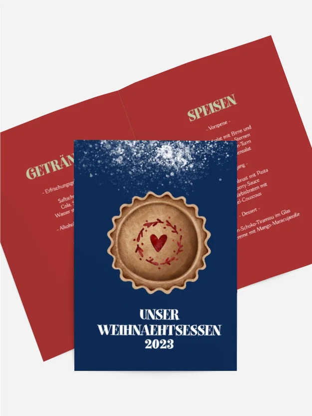 Menükarte Weihnachten Weihnachtskuchen