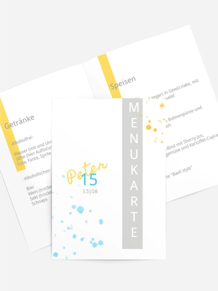 Menükarte Geburtstag Geburtstagssäule