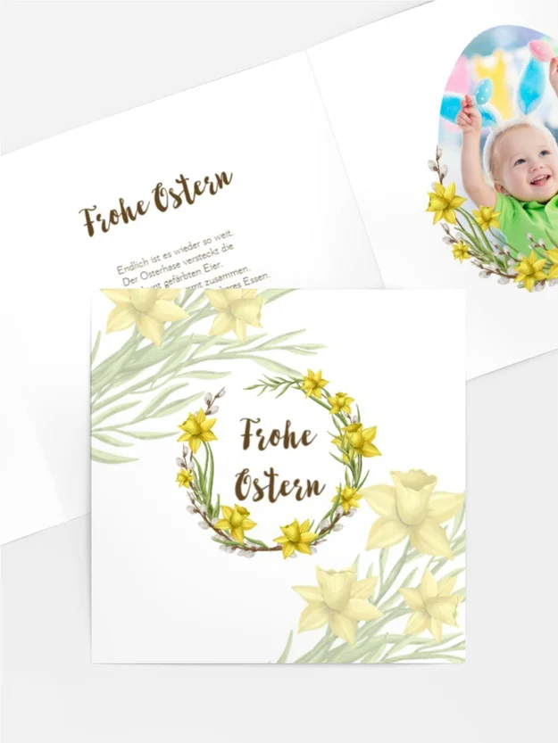 Osterkarte Frühlingsblumen