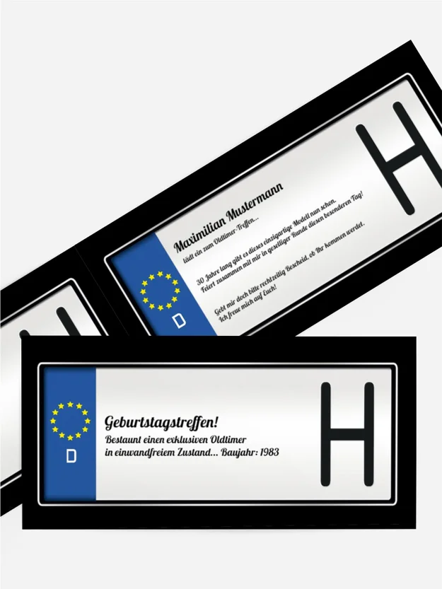 Geburtstagseinladung Historisches Kennzeichen Geburtstagseinladung Historisches Kennzeichen