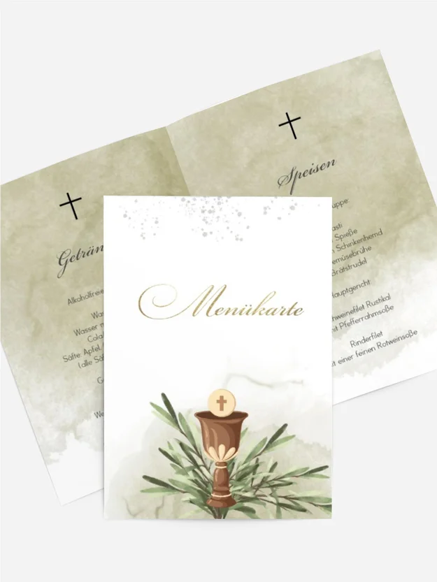 Menükarte Konfirmation Kelch
