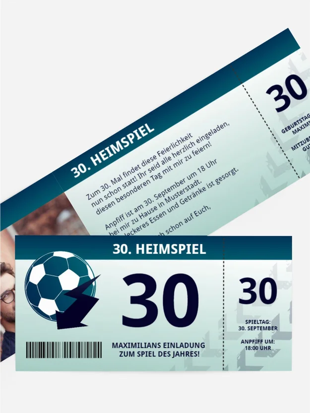 Geburtstagseinladung Heimspiel 30 Foto Geburtstagseinladung Heimspiel 30 Foto