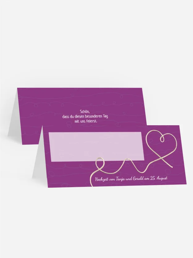 Tischkarte erfüllte Liebe Tischkarte erfüllte Liebe