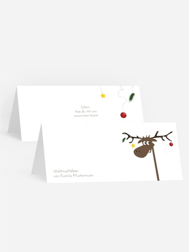 Weihnachts Tischkarte Elch