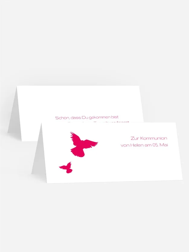 Tischkarte Kommunion Taube