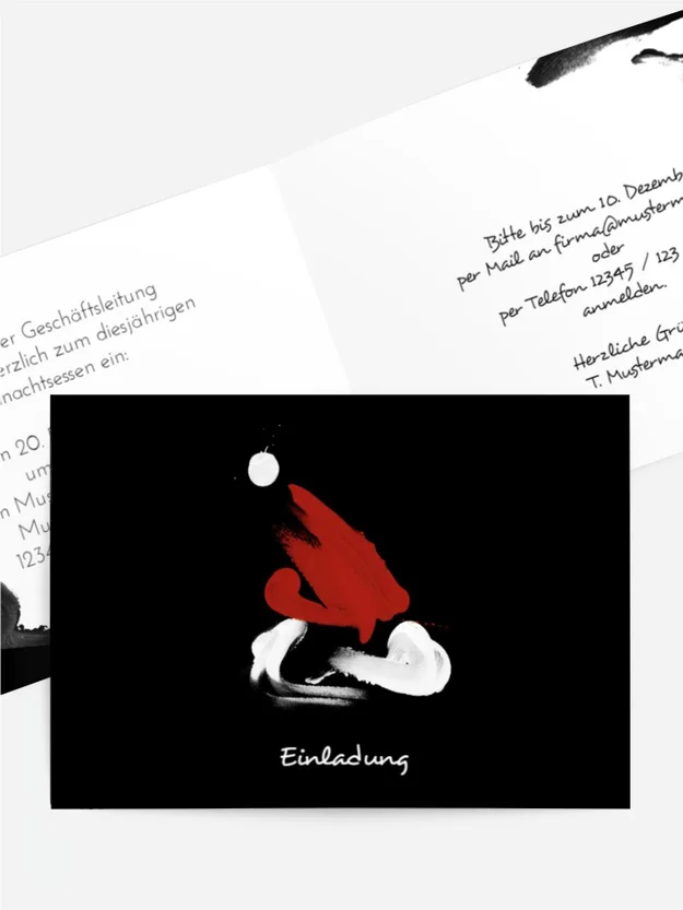 Weihnachts Einladungskarte geschäftlich Farbenmütze