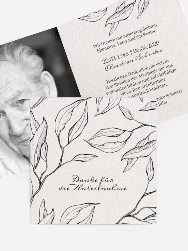 Trauerdanksagung Blättergarten