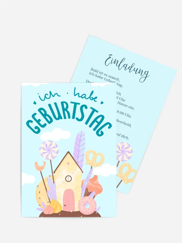 Geburtstagseinladung Pfefferkuchenhaus