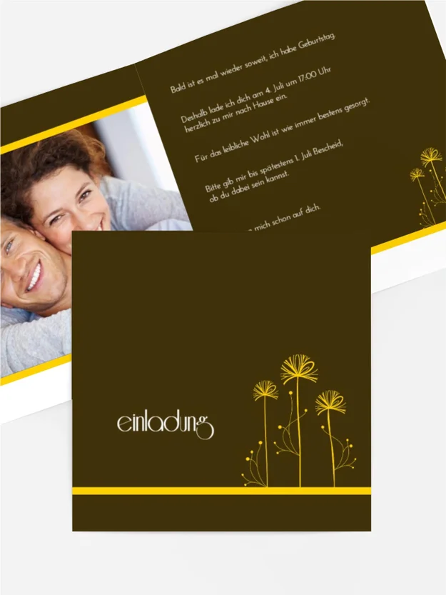 Geburtstagseinladung abstract flower Foto