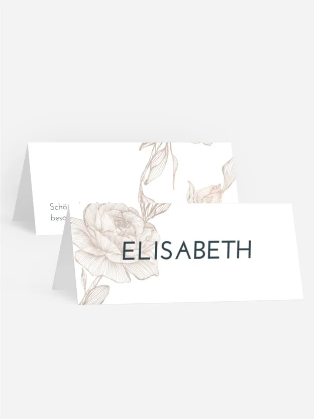 Tischkarte Parallele zur Liebe