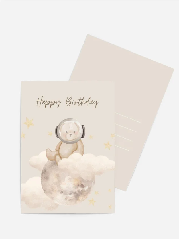 Geburtstagskarte mit Astro-Bär