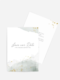 Save the Date Karte Grüner Nebel