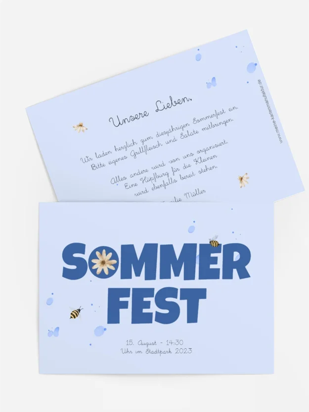 Sommerfest Einladung Sommerferien
