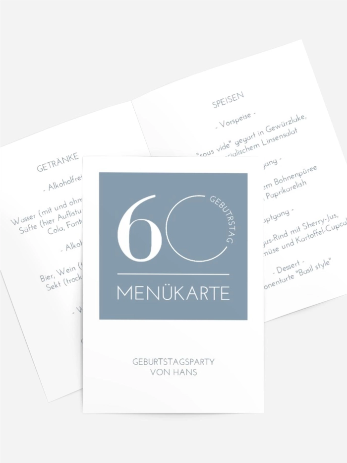 Menükarte Geburtstag schmaler Grat Menükarte Geburtstag schmaler Grat