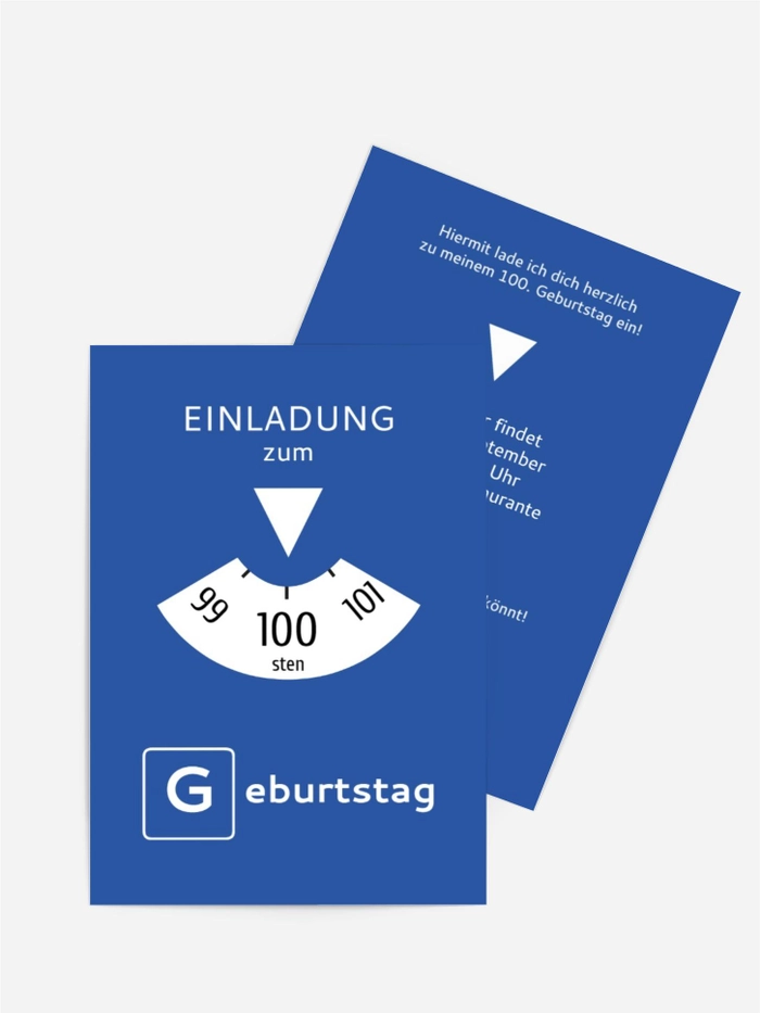 Geburtstagseinladung Parkuhr 100