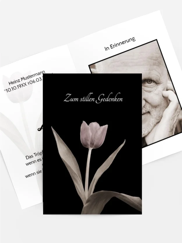Sterbebildkarte Tulpe