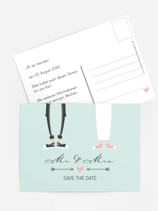 Save the Date Karte zur Hochzeit Pärchen