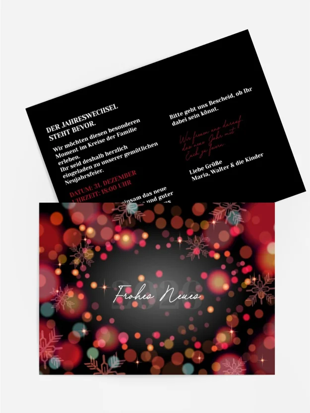 Neujahrskarte Unter den Sternen