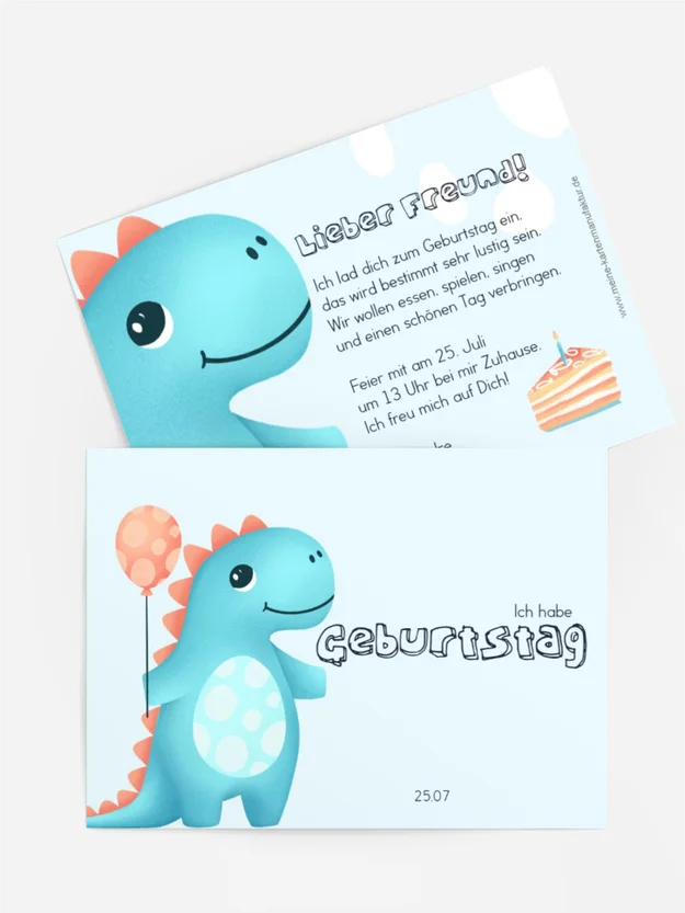 Geburtstag blauer Dinosaurier