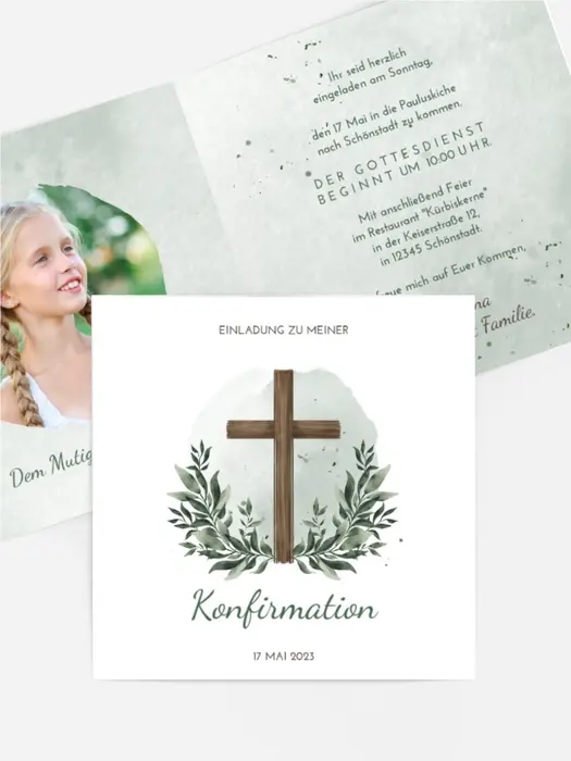 Einladungskarte Konfirmation  Magische Zweige