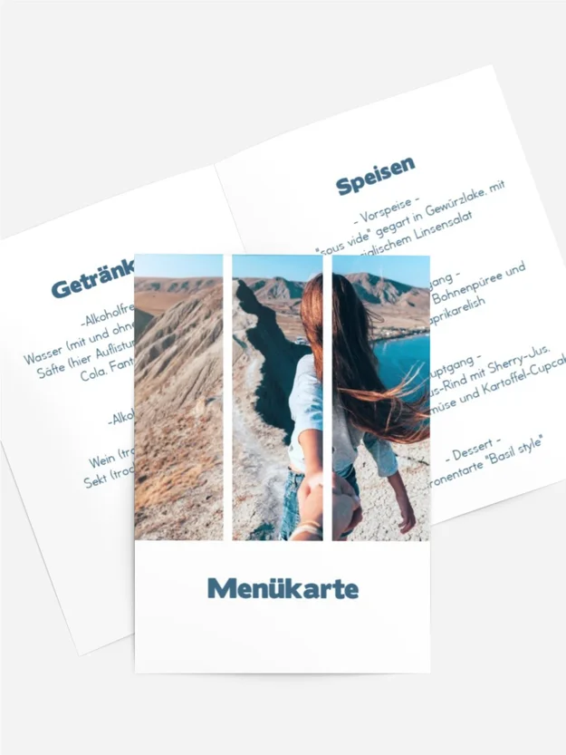 Menükarte Geburtstag Panorama Trio